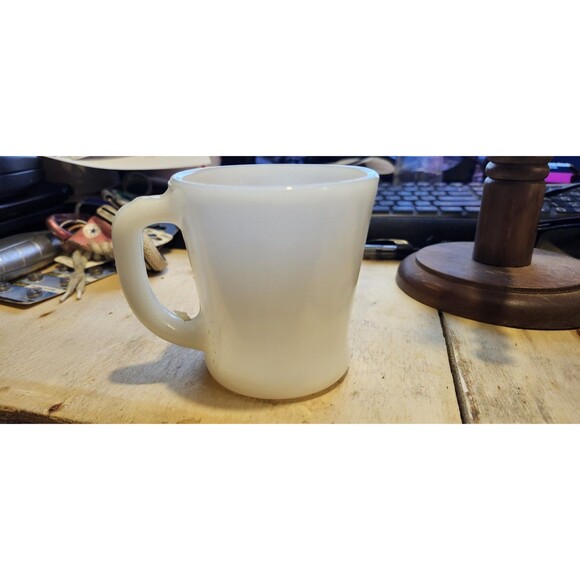 Set of 3 Vintage Fire-King White Milk Glass Coffee Mugs – Mid-Century USA Mad - Picture 2 of 4